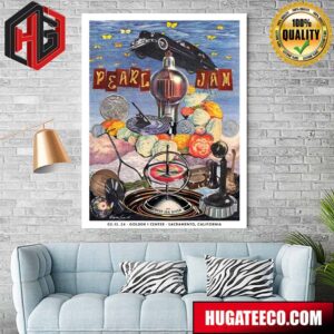 ‪Sacramento You’re Up See Pearl Jam At Golden 1 Center Tonight May 13 2024 Event Poster Merchandise Limited By Winston Smith‬ Official Pearl Jam With Deep Sea Diver Poster Canvas