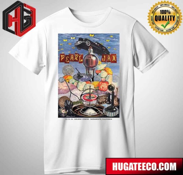 ‪Sacramento You’re Up See Pearl Jam At Golden 1 Center Tonight May 13 2024 Event Poster Merchandise Limited By Winston Smith‬ Official Pearl Jam With Deep Sea Diver Unisex T-Shirt