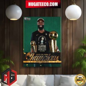 2023-24 NBA Champions First-Time Mvp Jaylen Brown Boston Celtics Home Decor Poster Canvas