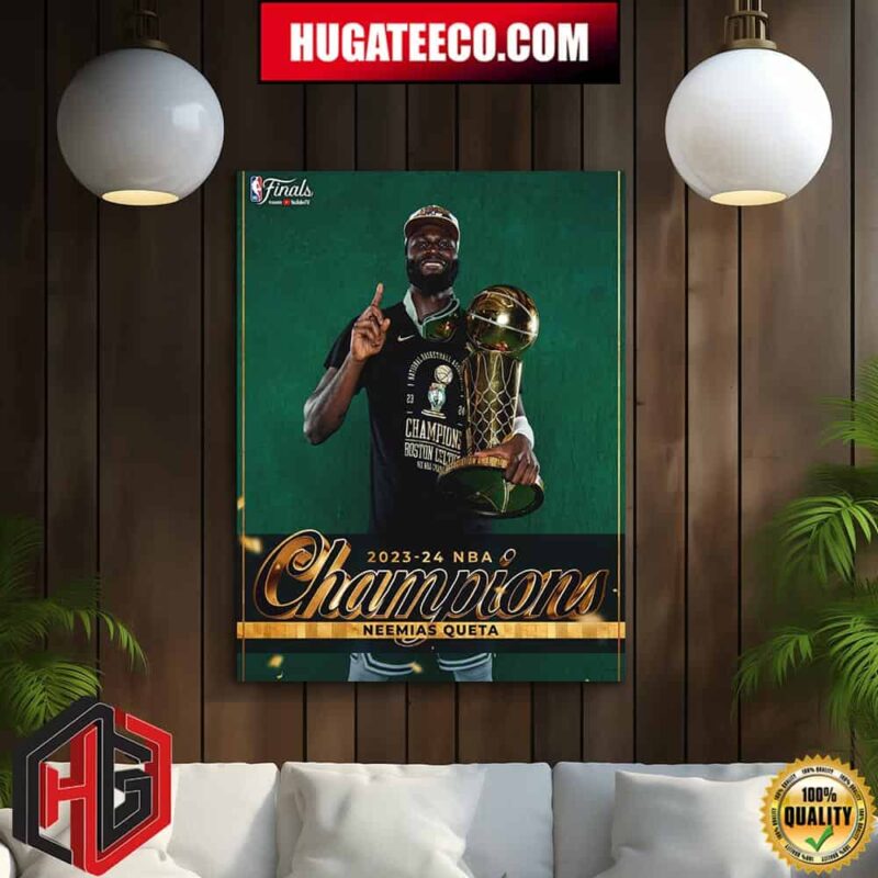 2023-24 NBA Champions  In Year 3 Neemias Queta Boston Celtics Home Decor Poster Canvas