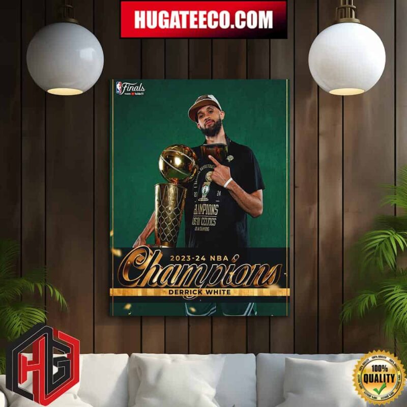 2023-24 NBA Champions In Year 7 Derrick White Boston Celtics Home Decor Poster Canvas