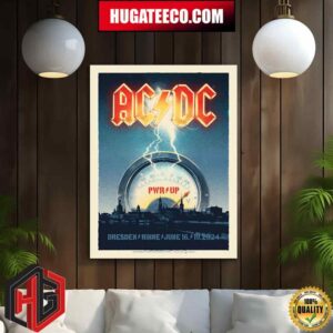 AC DC PWR Up Tour 2024 Poster For Two Shows In Dresden Rinne On Jube 16th And 19th 2024 Home Decor Poster Canvas