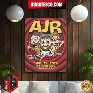 AJR Brothers The Maybe Man Tour Poster For Ppg Paints Arena Pittsburgh Pa On June 25 2024 Home Decor Poster Canvas