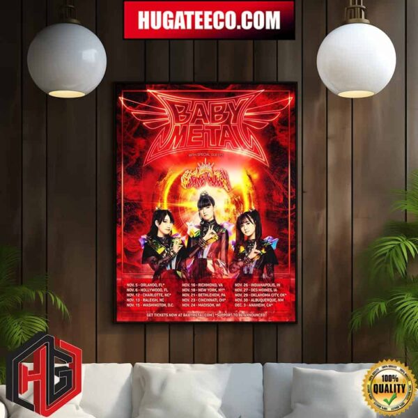 Baby Metal Announce Fall North American Tour Schedule List Home Decor Poster Canvas