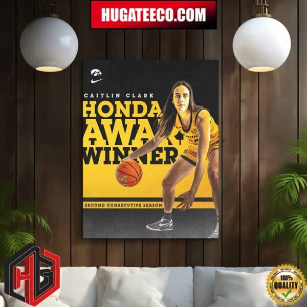 Back-To-Back Caitlin Clark Is Now A 2x Recipient Of The Cwsa Honda Cup Home Decor Poster Canvas