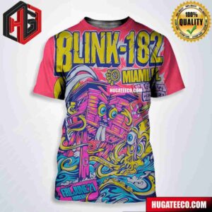 Blink-182’s Official Poster For Their Show On Fri June 21 Mmxxiv At Kaseya Center In Miami Fl All Over Print Shirt
