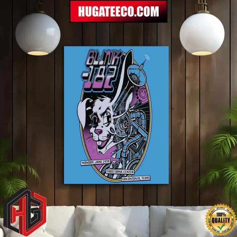 Blink-182’s Official Poster For Their Show On Monday June 24 At Frost Bank Center In San Antonio Tx Home Decor Poster Canvas