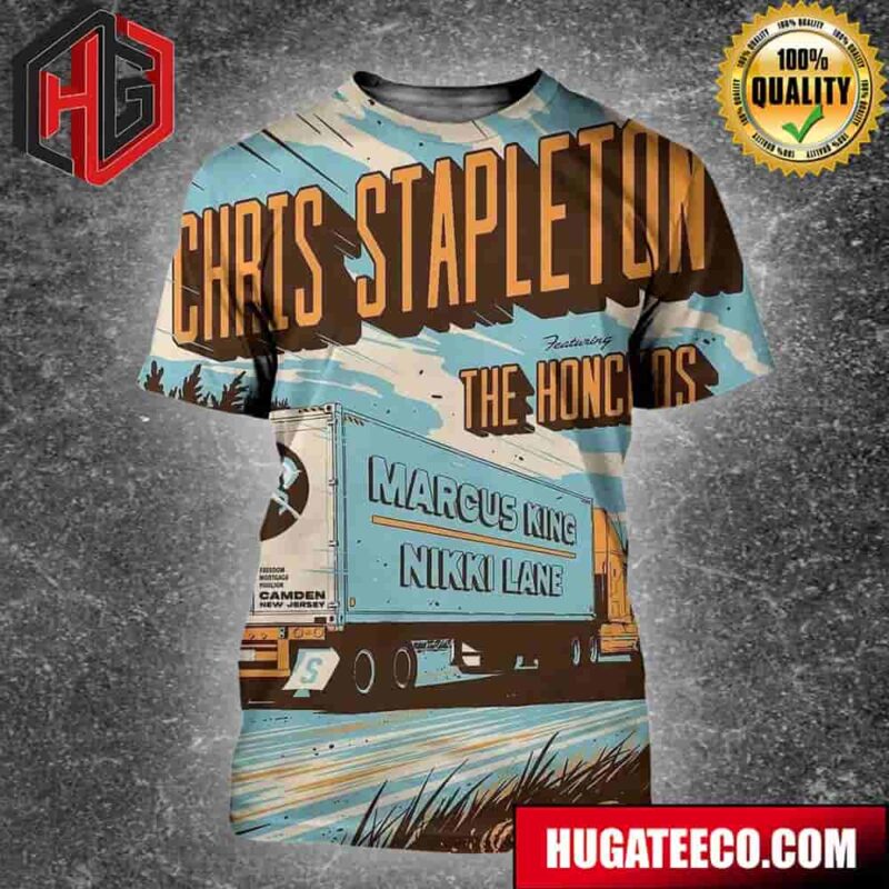 Camden Poster For Chris Stapleton Inspired By His Song Crosswind On June 6 2024 At Freedom Mortage Pavilion Camden New Jersey All Over Print Shirt