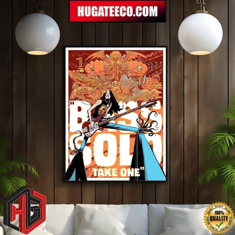 Cliff Burton Poster At The Metallica M72 Helsinki Pop-Up Bass Sold Take One Limited Edition On June 5th And 9th 2024 At Wanha Satama Pikku Satamakatu 3-5 00160 Helsinki Poster Canvas