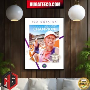 Congratulations Iga Swiatek Champion Roland Garros 2024 Atp The Championships Wimbledon Home Decor Poster Canvas