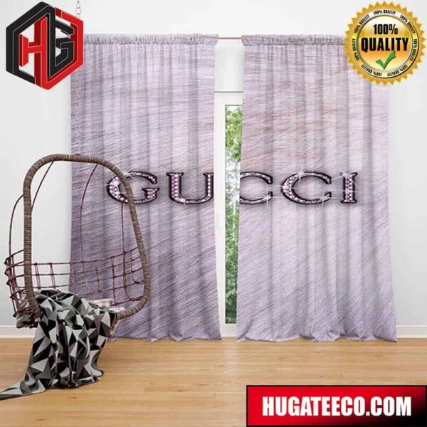 Diamonds Gucci Text Logo Fashion Luxury Brand Home Decor For Living Room And Bed Room Window Curtains