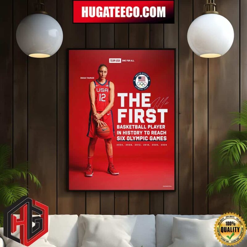 Diana Taurasi USA Women’s National The First Basketball Player In History To Reach Six Olympic Games 2004 To 2024 Home Decor Poster Canvas