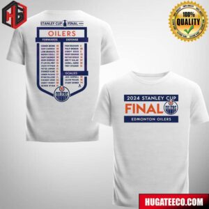 Edmonton Oilers 2024 NHL Stanley Cup Final Player List Two Sides T-Shirt
