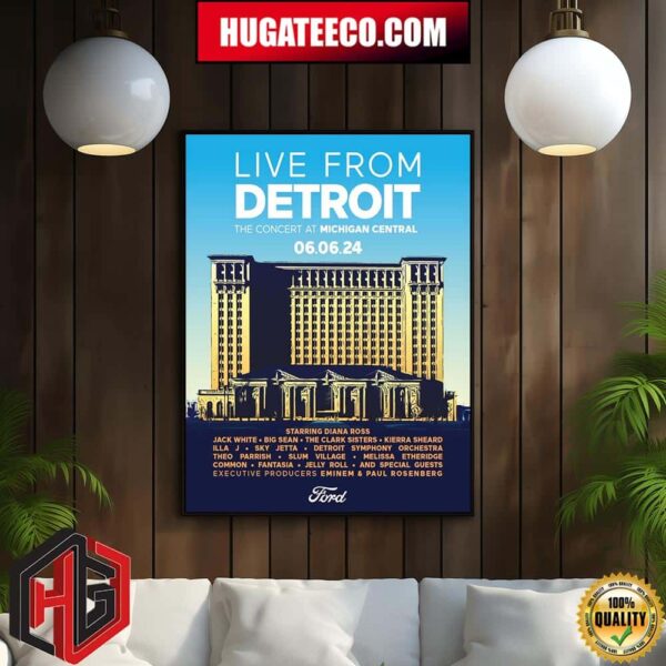 Eminem X Paul Rosenberg Are Set To Executive Produce Live From Detroit The Concert At Michigan Central Slated For June 6 2024 Home Decor Poster Canvas