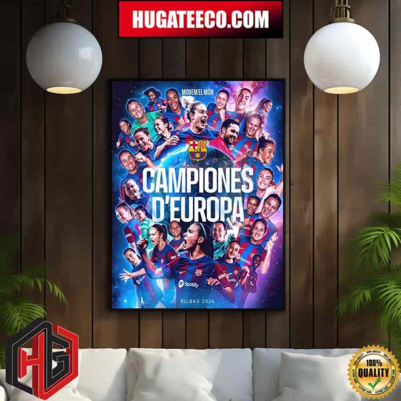 Fc Barcelona Femeni Capiones Copa De La Reina 2023-2024 Women Champions Home Decor Poster Canvas