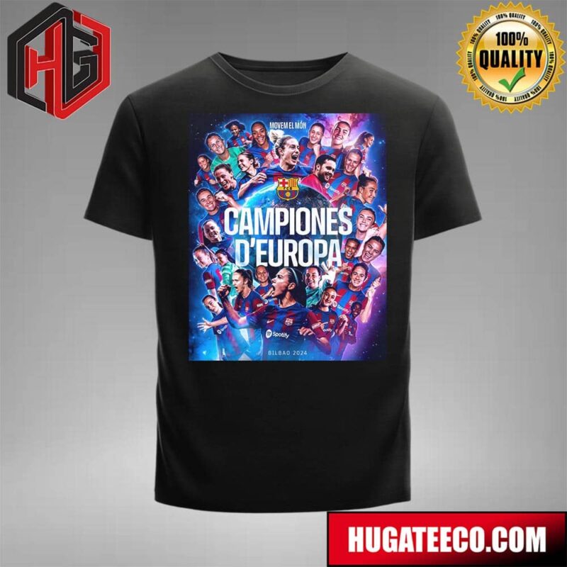 Fc Barcelona Femeni Capiones Copa De La Reina 2023-2024 Women Champions T-Shirt