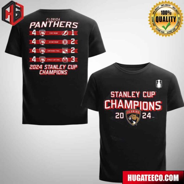 Florida Panthers X Fanatics 2024 Stanley Cup Champions Schedule T-Shirt