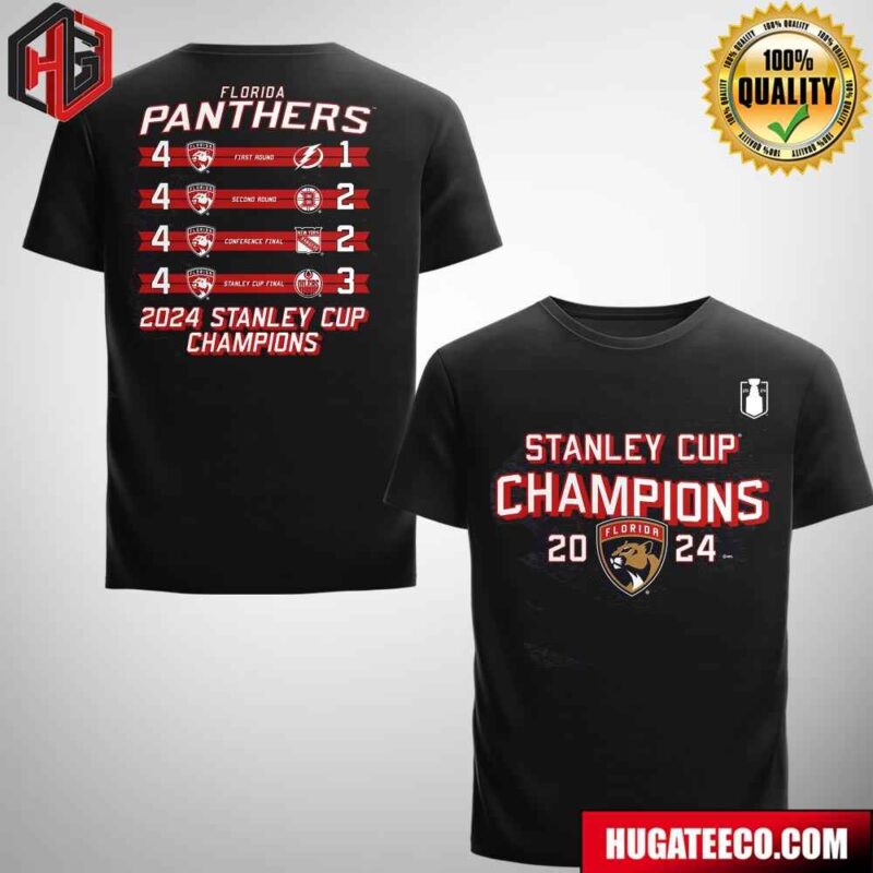 Florida Panthers X Fanatics 2024 Stanley Cup Champions Schedule T-Shirt Florida Panthers X Fanatics 2024 Stanley Cup Champions Schedule T-Shirt