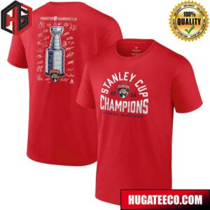 Florida Panthers X Fanatics 2024 NHL Stanley Cup Champions Signature Roster Two Sides T-Shirt