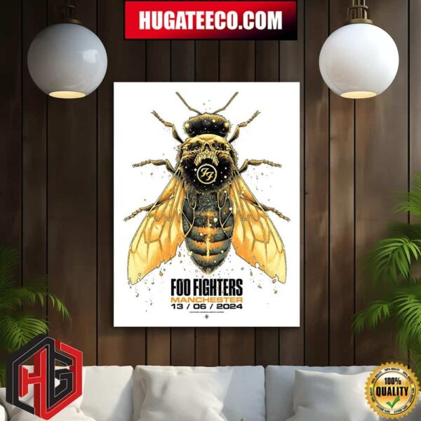 Foo Fighters Tour Manchester Night One Emirates Old Trafford June 13 2024 Home Decor Poster Canvas