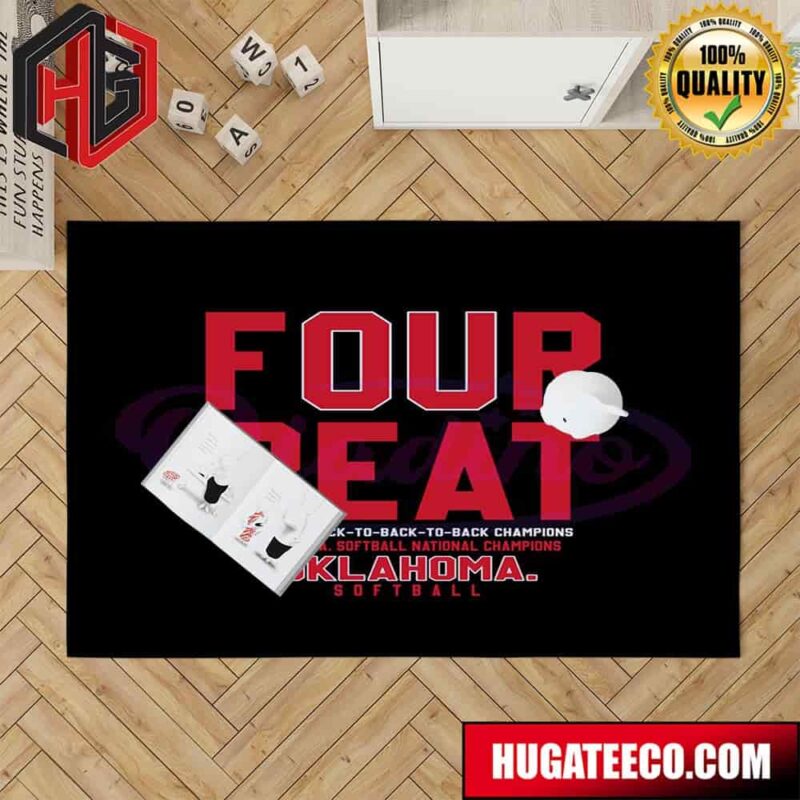 Four Peat Back To Back Champions Oklahoma Softball Home Decor Rug Carpet