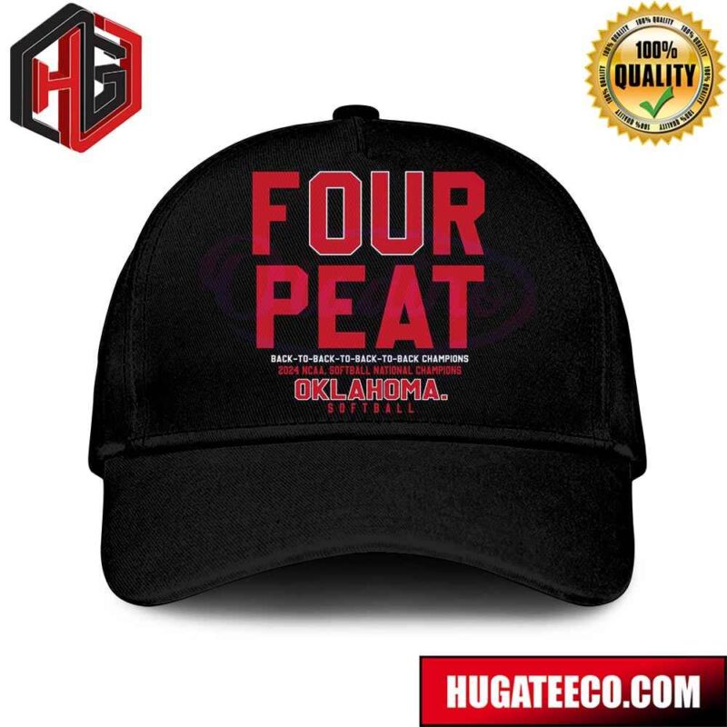 Four Peat Back To Back Champions Oklahoma Sooners Softball Hat-Cap