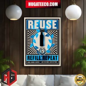 Glastonbury Festival Reuse Band Refill Repeat Reuse Reduce Respect Love The Farm Leave Leave No Trace Home Decor Poster Canvas