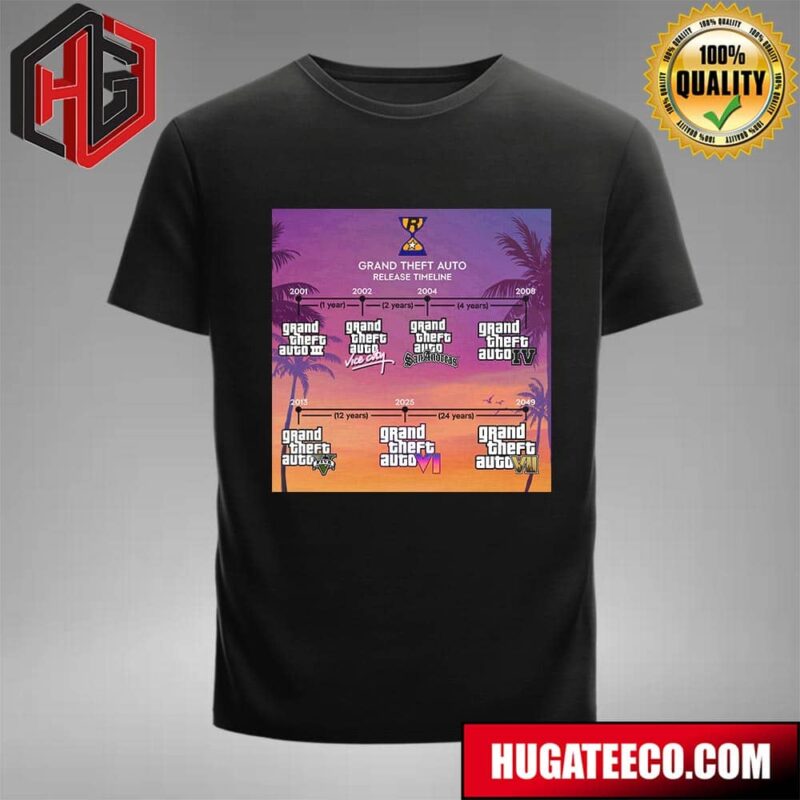 GTA Grand Theft Auto Release Timeline T-Shirt T-Shirt