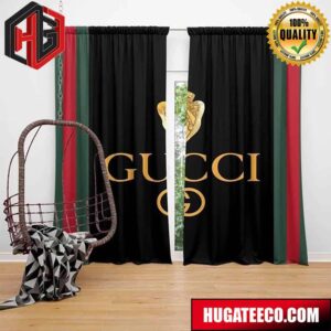 Gucci Big Text Logo Fashion Luxury Brand Home Decor For Living Room And Bed Room Window Curtains