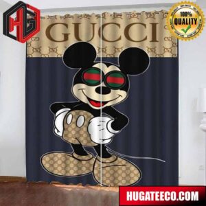 Gucci Mickey Mouse Fashion Luxury Brand Home Decor For Living Room And Bed Room Window Curtains