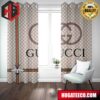 Gucci Text Logo Shadow Back Ground Fashion Luxury Brand Home Decor For Living Room And Bed Room Window Curtains
