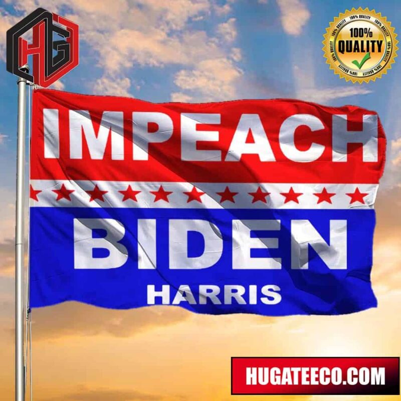 Impeach Biden Harris Flag Anti Biden Flag Political American President Fuck Biden Merch 2 Sides Garden House Flag