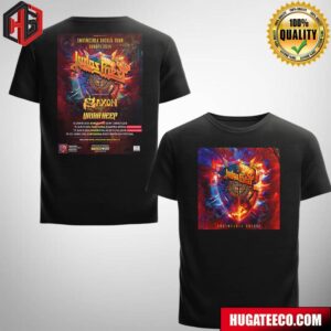 Judas Priest Invincible Shield Tour Europe 2024 Invitados Especials And Saxon Uriah Heep Schedule List Two Sides T-Shirt