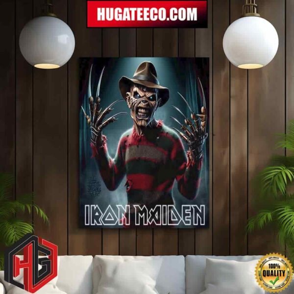 Iron Maiden Metal Head X Freddy Krueger Home Decor Poster Canvas
