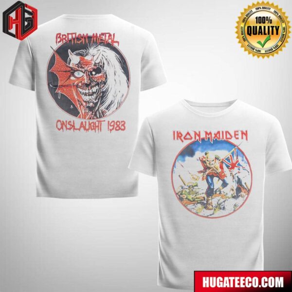 Iron Maiden Remastered Trooper British Metal Onslaught 83 Two Sides T-Shirt