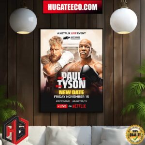 Jake Paul Vs Mike Tyson New Date Friday November 15 Live On Netflix Home Decor Poster Canvas Home Decor Poster Canvas
