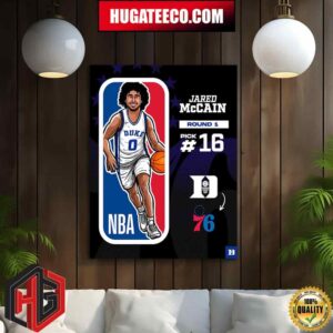 Jared Mccain Round 1 Pick 16 Duke Mens Basketball NBA Draft 2024 Home Decor Poster Canvas