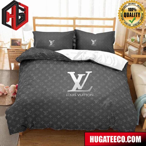 Louis Vuitton Luxury And Fashion Brand Grey Monogram For Bedroom Queen Bedding Set