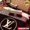 Louis Vuitton Luxury And Fashion Brand Grey Monogram For Bedroom Queen Bedding Set