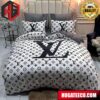 Louis Vuitton Luxury And Fashion Brand Smoky Blue Monogram Queen For Bedroom Queen Bedding Set