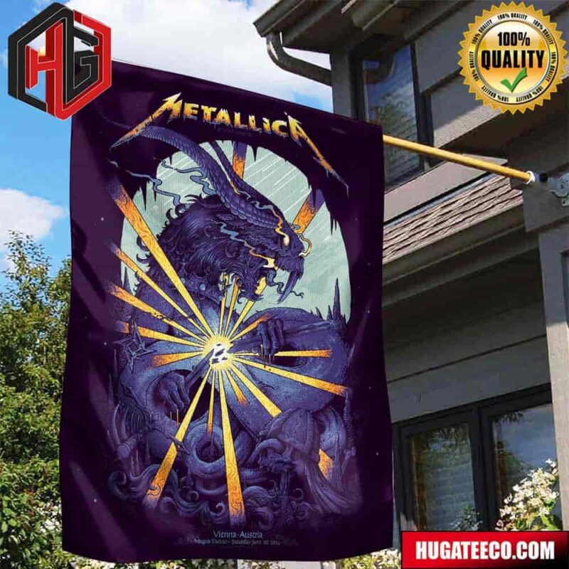 Metallica M72 Vienna Racino Rocks At Racino Ebreichsdorf Magna Racino On Saturday June 1st 2024 Garden House Flag