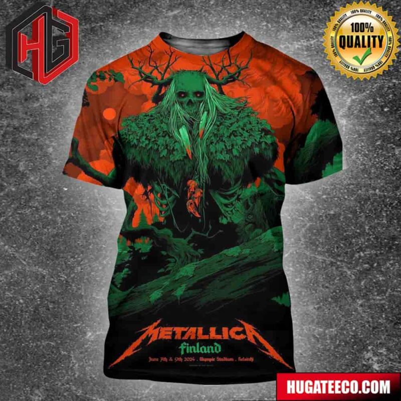 Metallica M72 World Tour 2024 In Helsinki For Twos Day June 7th And 9th 2024 At Olympic Stadium Merchandise Fan Gifts All Over Print Shirt