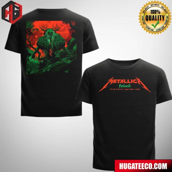 Metallica M72 World Tour 2024 In Helsinki For Twos Day June 7th And 9th 2024 At Olympic Stadium Merchandise Fan Gifts Two Sides T-Shirt