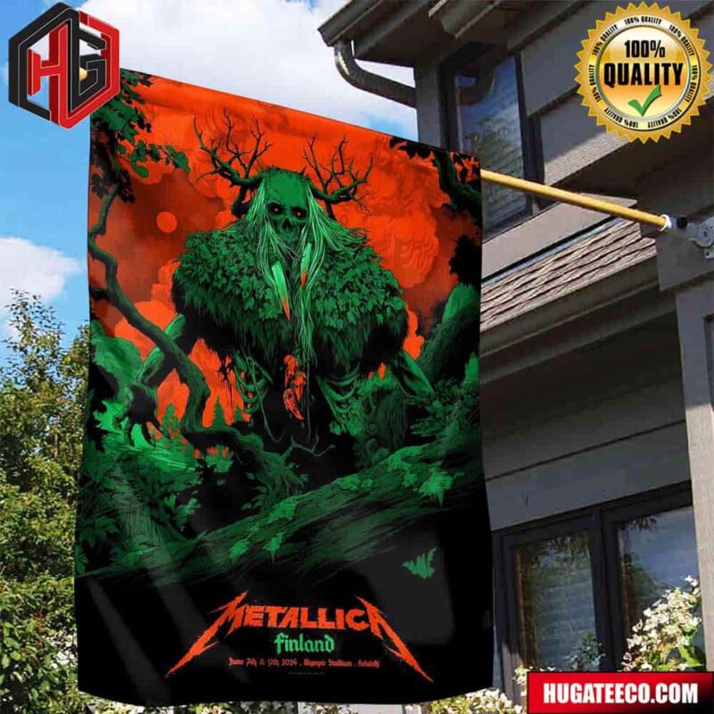 Metallica M72 World Tour 2024 In Helsinki For Twos Day June 7th And 9th 2024 At Olympic Stadium Merchandise Garden House Flag