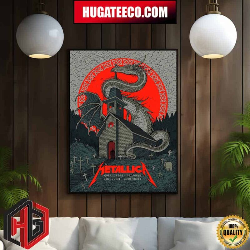 Metallica M72 World Tour 2024 No Repeat Weekend In Copenhagen Denmark On June 16 2024 At Parken Stadium With Five Finger Death Punch X Ice Nine Kills Home Decor Poster Canvas