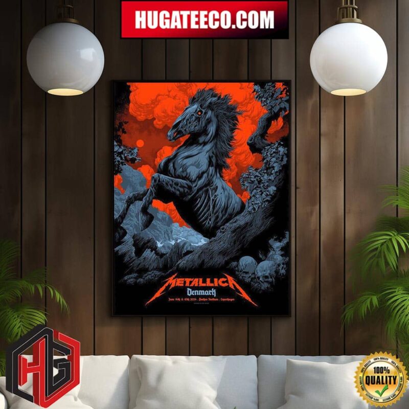 Metallica M72 World Tour Den Mark on June 14th And 16 th 2024 At Parken Stadium Copenhagen Poster 3 Of 5 From Ken Taylor Home Decor Poster Canvas