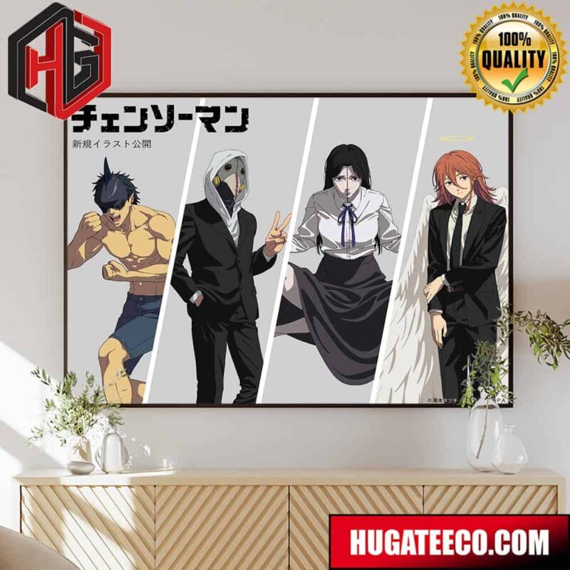 New Illustration Chainsaw Man Anime Shark Fiend Violence Fiend Spider Devil And Angel Devil Home Decor Poster Canvas