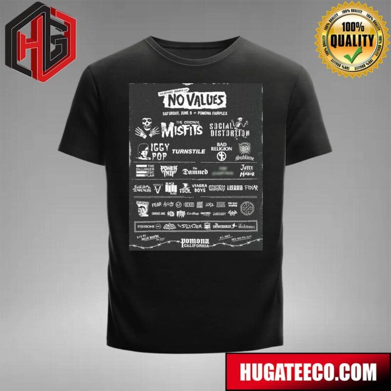 No Values Festival June 8th At Pomona Fairplex Lineup Fan Gifts Unisex T-Shirt