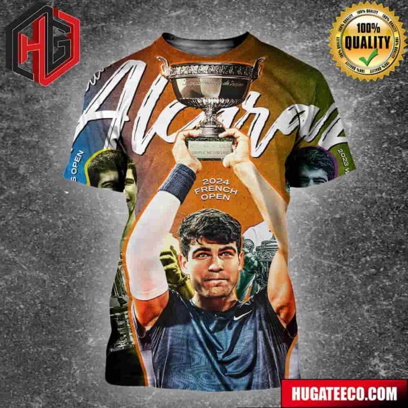Official Carlos Alcaraz Champion Roland Garros 2024 The Championships Wimbledon All Over Print Shirt