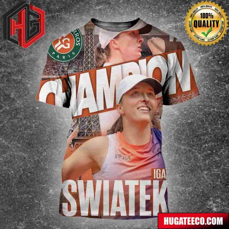 Official IGA Swiatek Champion Roland Garros Paris 2024 IG4 The Championships Wimbledon All Over Print Shirt